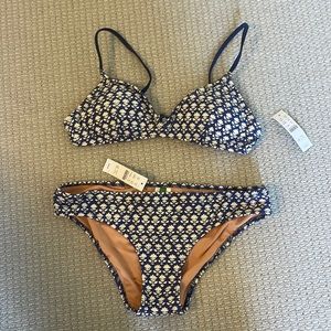 NWT J Crew Bikini in French stamp print - size M